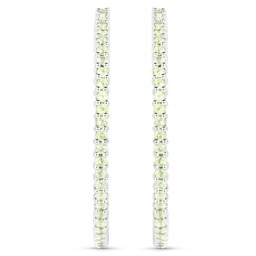 3.50 Carat Genuine Peridot .925 Sterling Silver Earrings