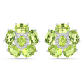 18K White Gold Plated 9.26 Carat Genuine Peridot and White Topaz .925 Sterling Silver Earrings