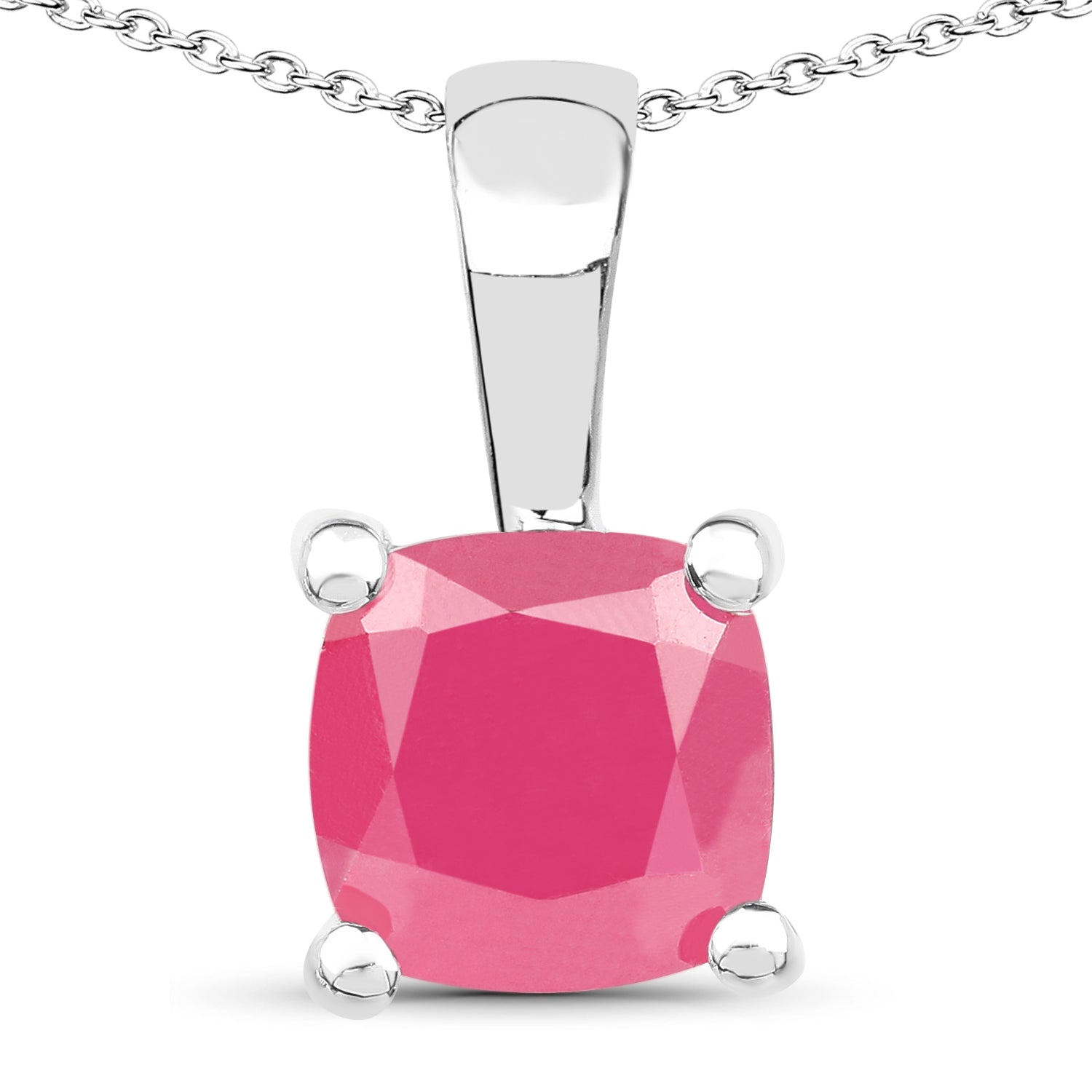 3.00 Carat Genuine Emerald, Glass Filled Ruby & Glass Filled Sapphire .925 Sterling Silver Pendant