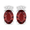 1.35 Carat Genuine Pink Tourmaline and White Diamond 14K White Gold Earrings