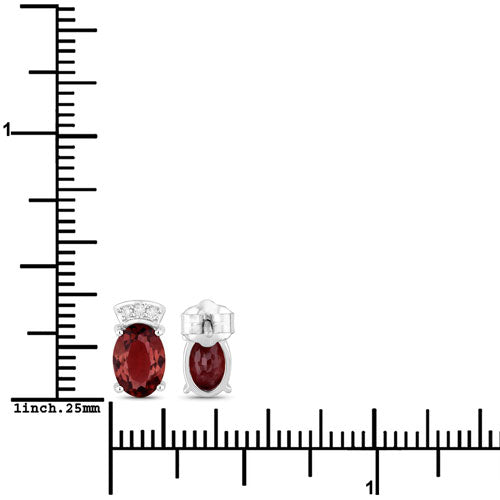 1.35 Carat Genuine Pink Tourmaline and White Diamond 14K White Gold Earrings