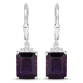 6.63 Carat Genuine Amethyst .925 Sterling Silver Earrings