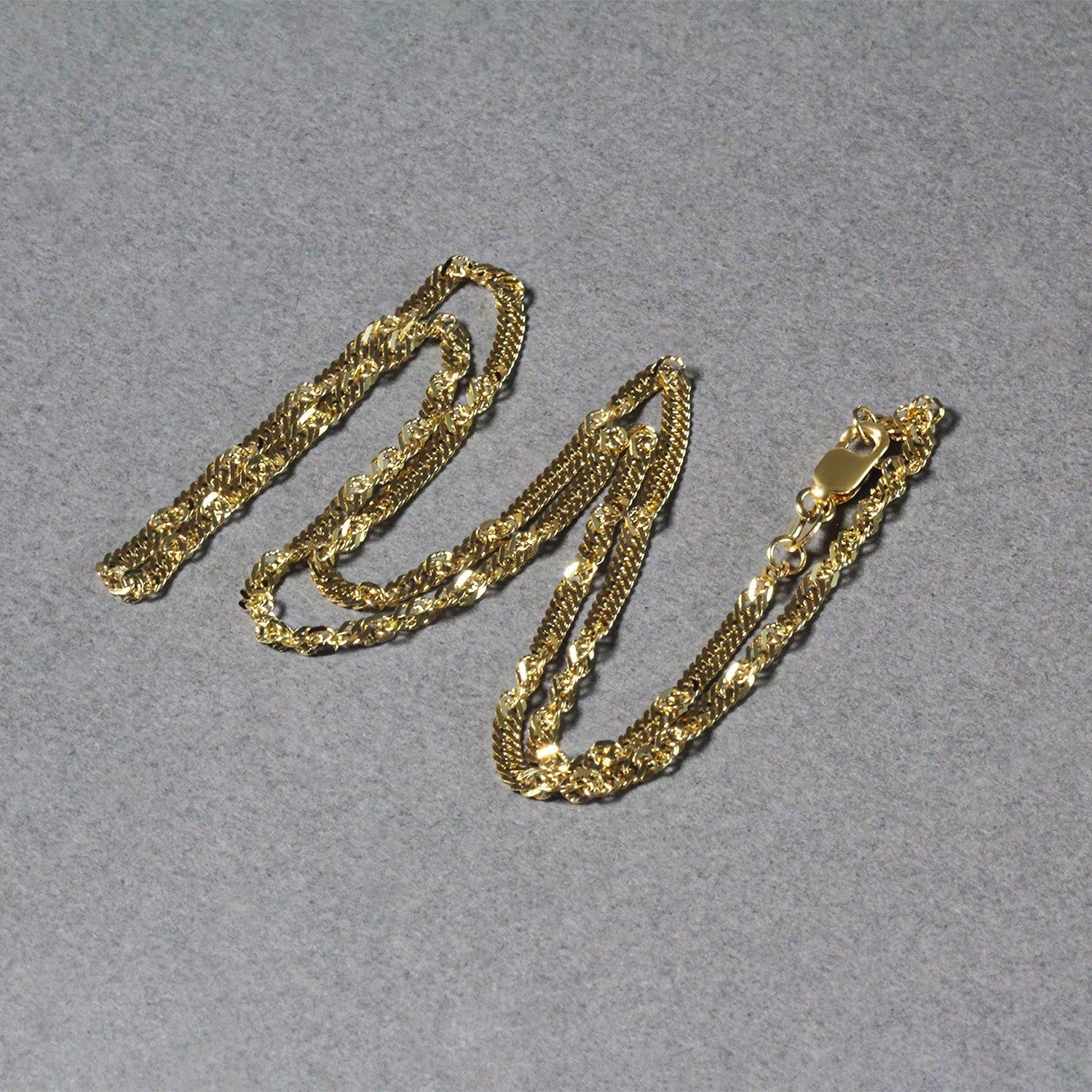 2.1mm 14k Yellow Gold Singapore Chain