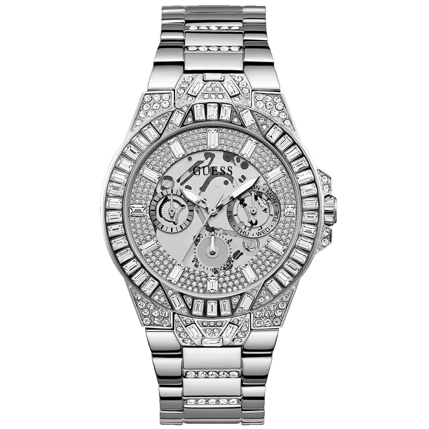Guess Men's Trend Silver Tone Multi-function