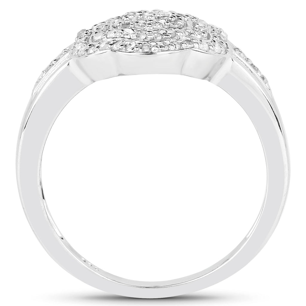 14K Yellow Gold Plated 0.29 Carat Genuine White Diamond .925 Sterling Silver Ring