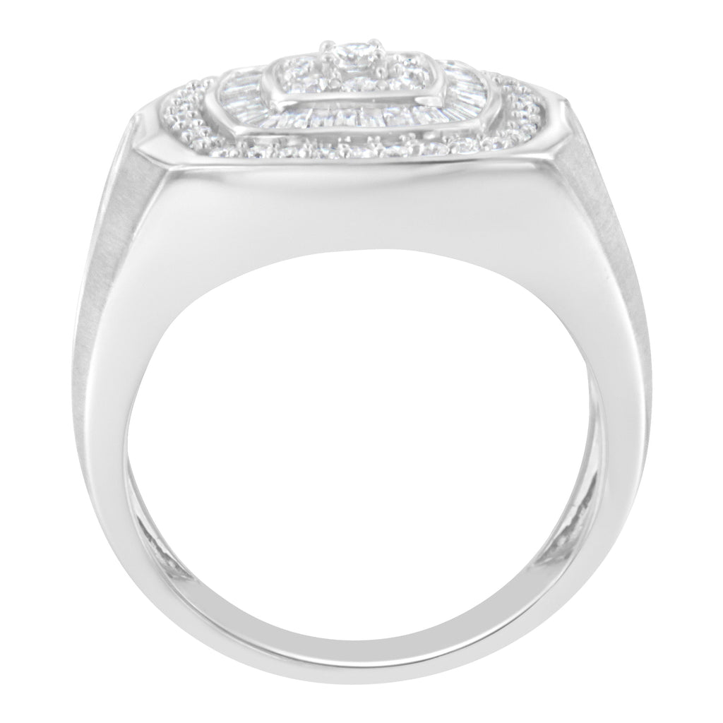 14K White Gold Men's 1 CTTW Diamond Band Ring