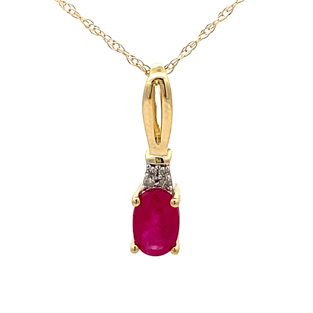 .02ct Ruby Diamond Fashion Pendants 10KT Yellow Gold