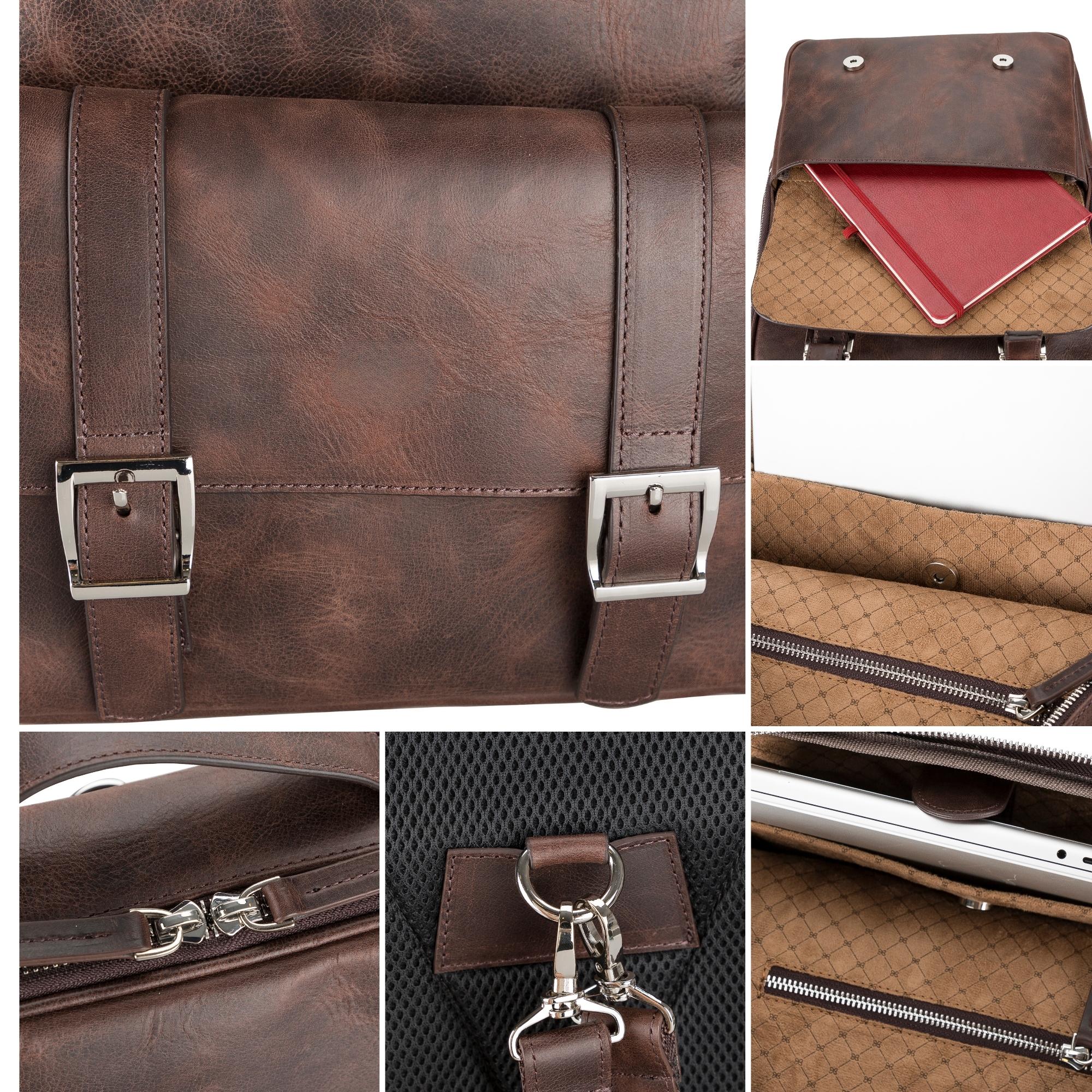 Elmira Leather Laptop Backpack for Men and Women