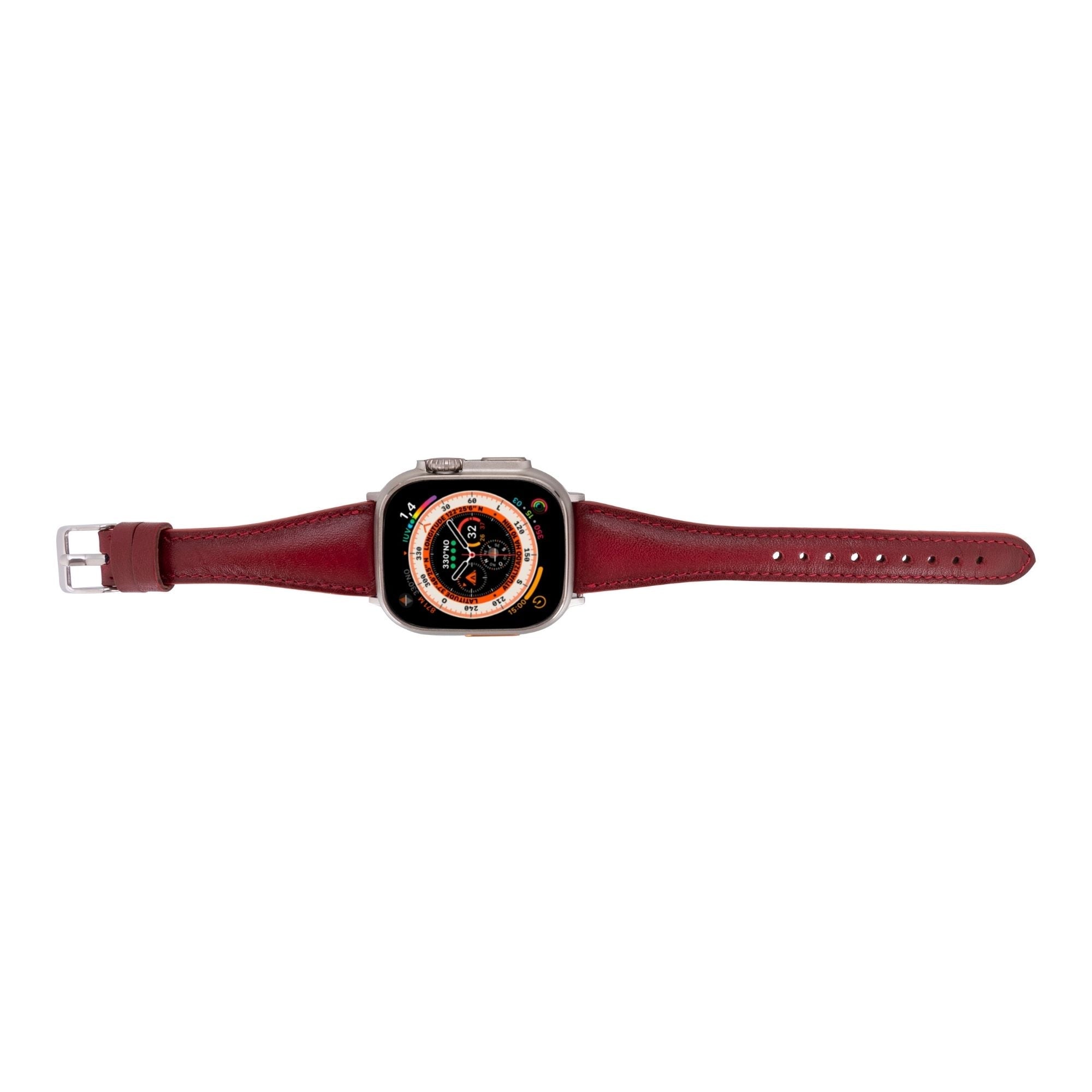 Evansville Slim Leather Bands for Apple Watch 9, Ultra 2 & SE