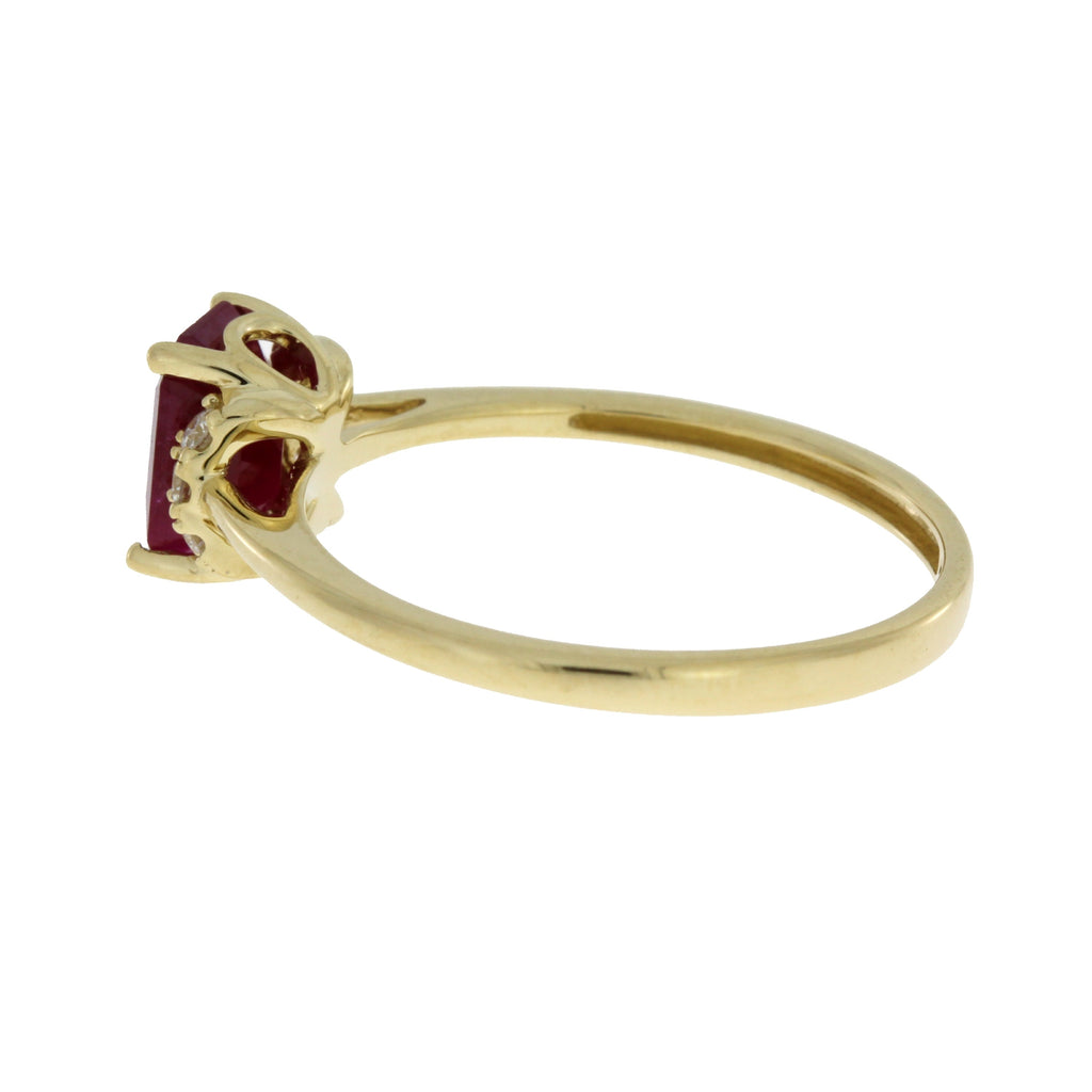 Natural 1.38ct Ruby Diamond Ring 14KT Yellow Gold