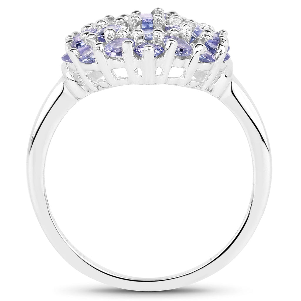 2.31 Carat Genuine Tanzanite .925 Sterling Silver Ring