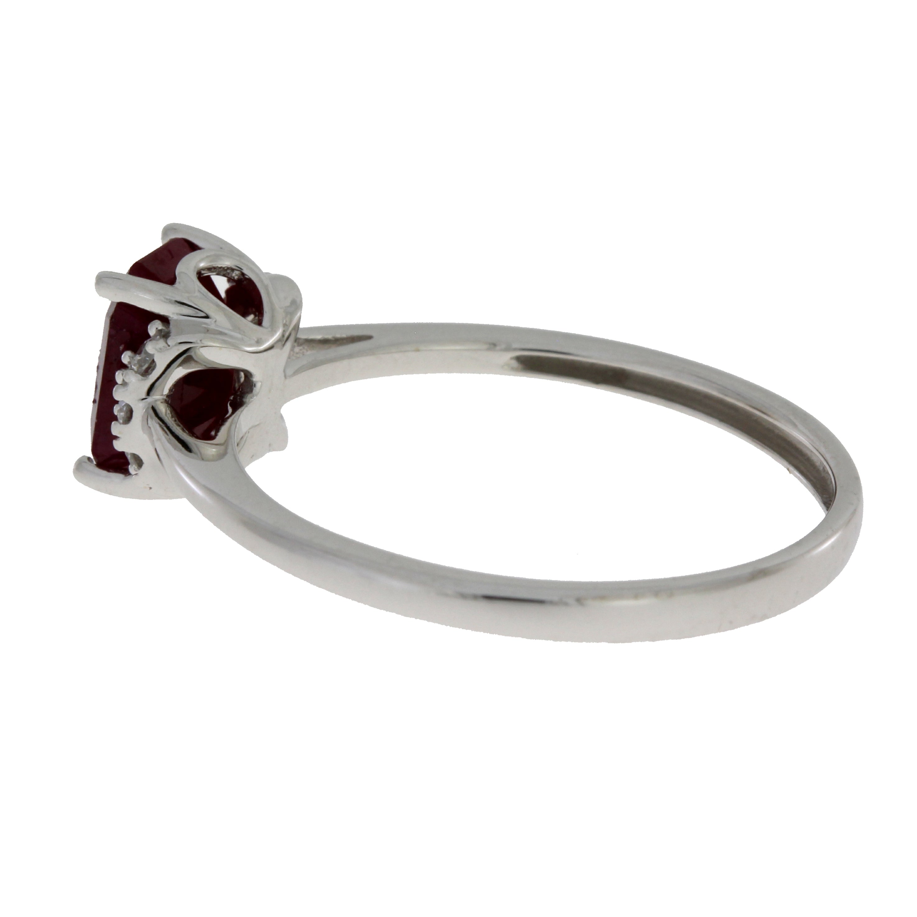 1.38ct Ruby Diamond Ring 14KT White Gold