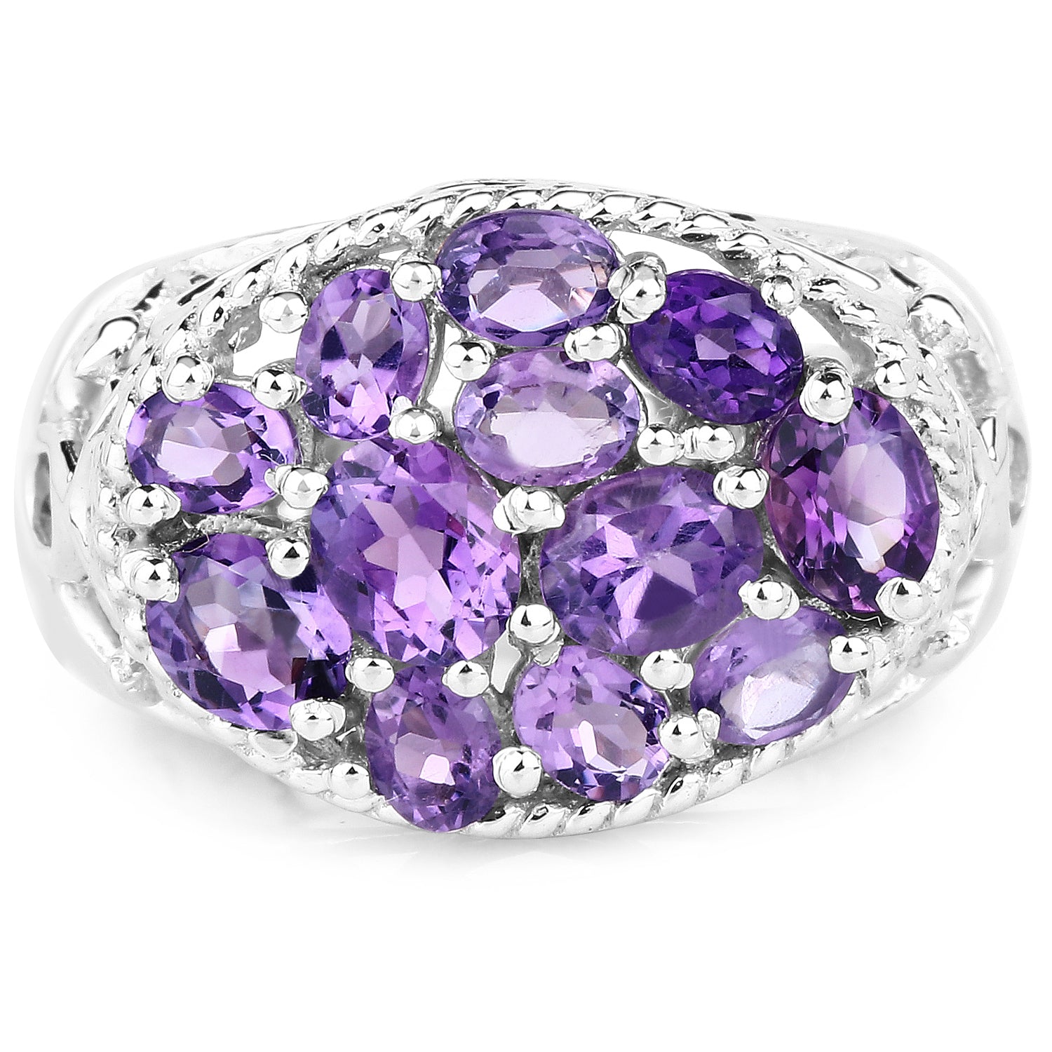 2.64 Carat Genuine Amethyst .925 Sterling Silver Ring