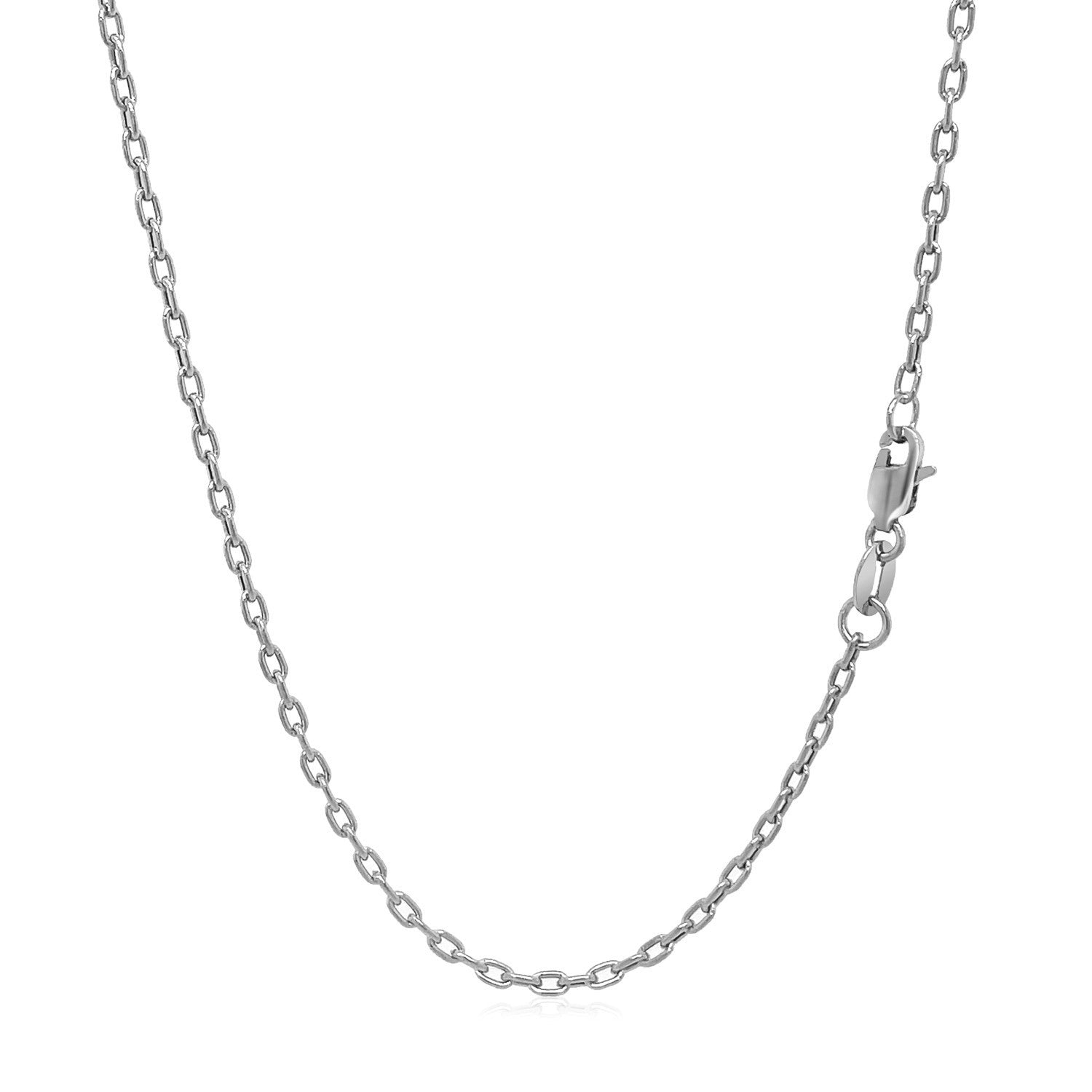 Double Extendable Cable Chain in 14k White Gold (1.9mm)