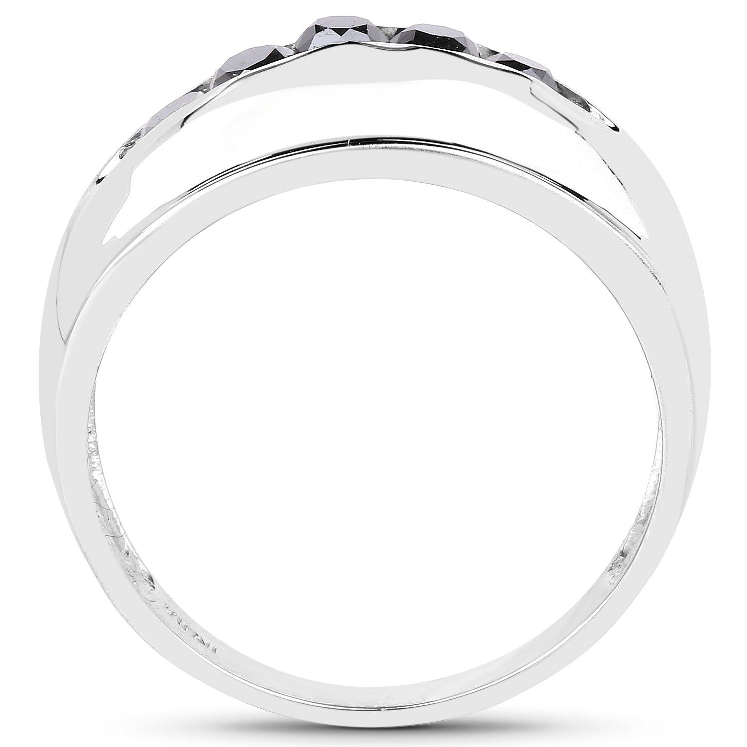 0.50 Carat Genuine Black Diamond .925 Sterling Silver Ring