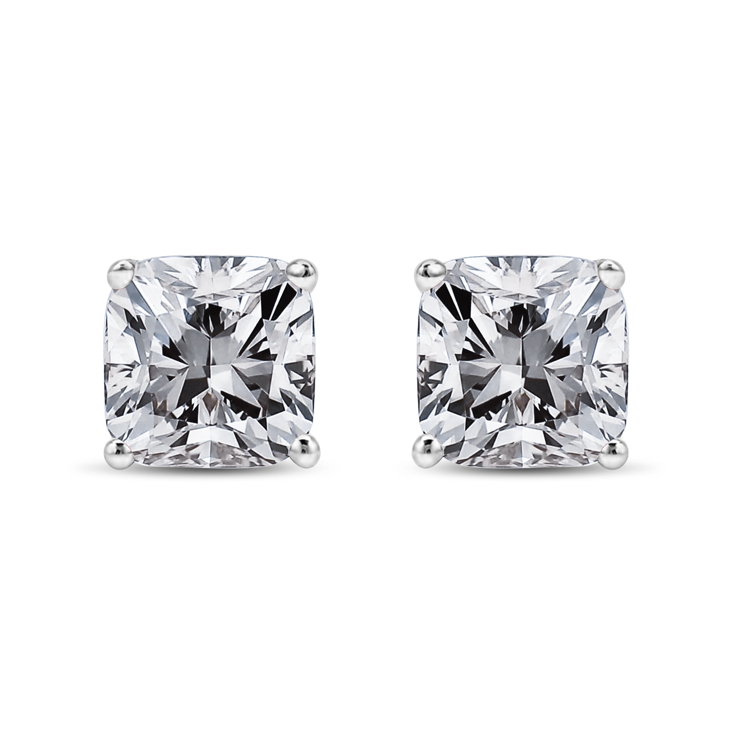 14K White Gold 1 1/2 Cttw Clarity Enhanced Princess Cut Diamond Solitaire Stud Earrings (I-J Color, I1-I2 Clarity)