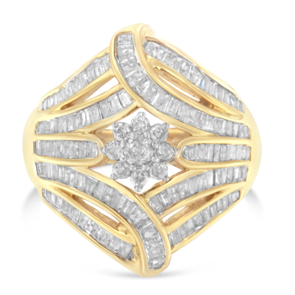 10K Yellow Gold Diamond Ring (1 Cttw, I-J Color, I2-I3 Clarity) - Size 7