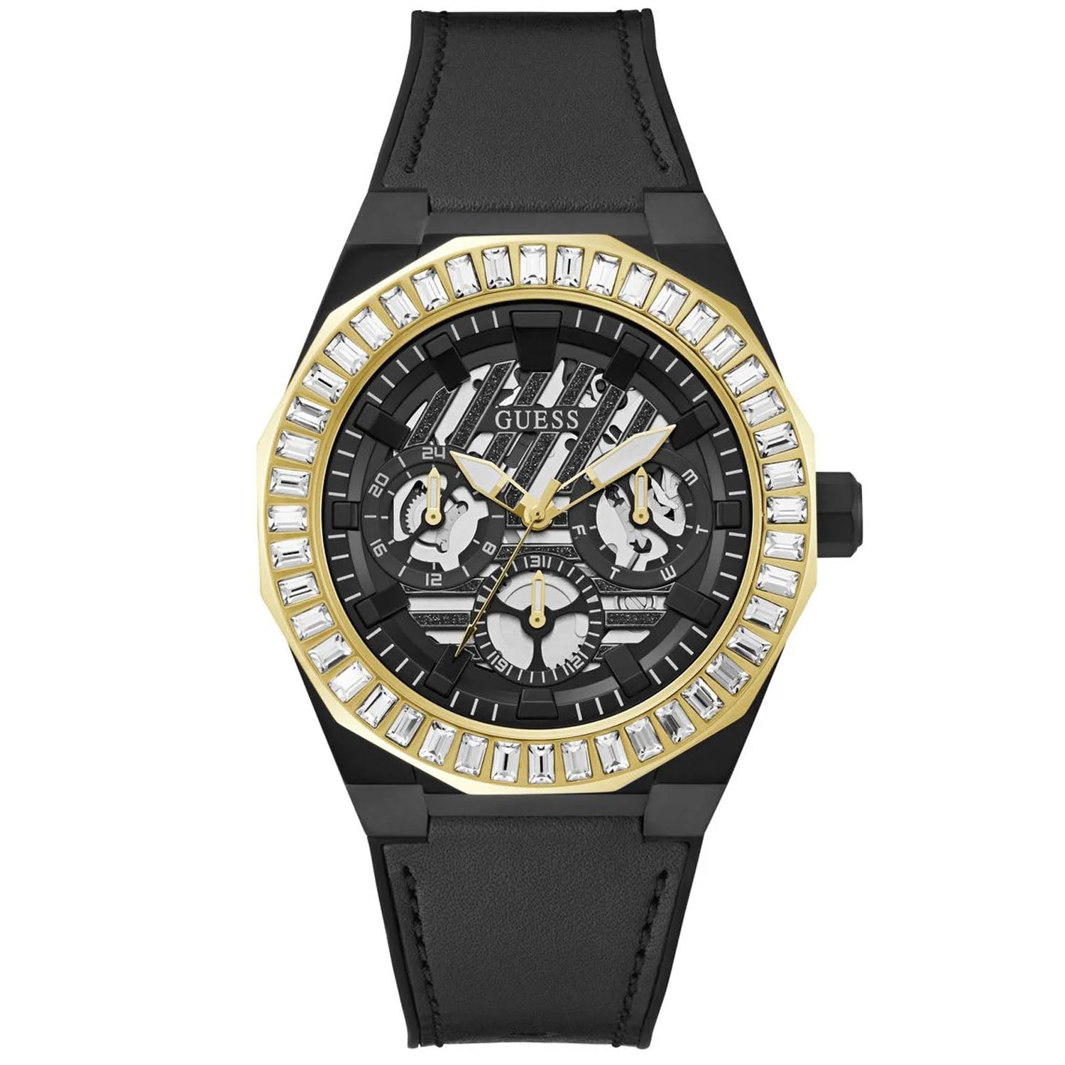 Guess Men's Black Round Dial Analog