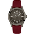 Guess Men's Dress Analog Burgundy Gunmetal