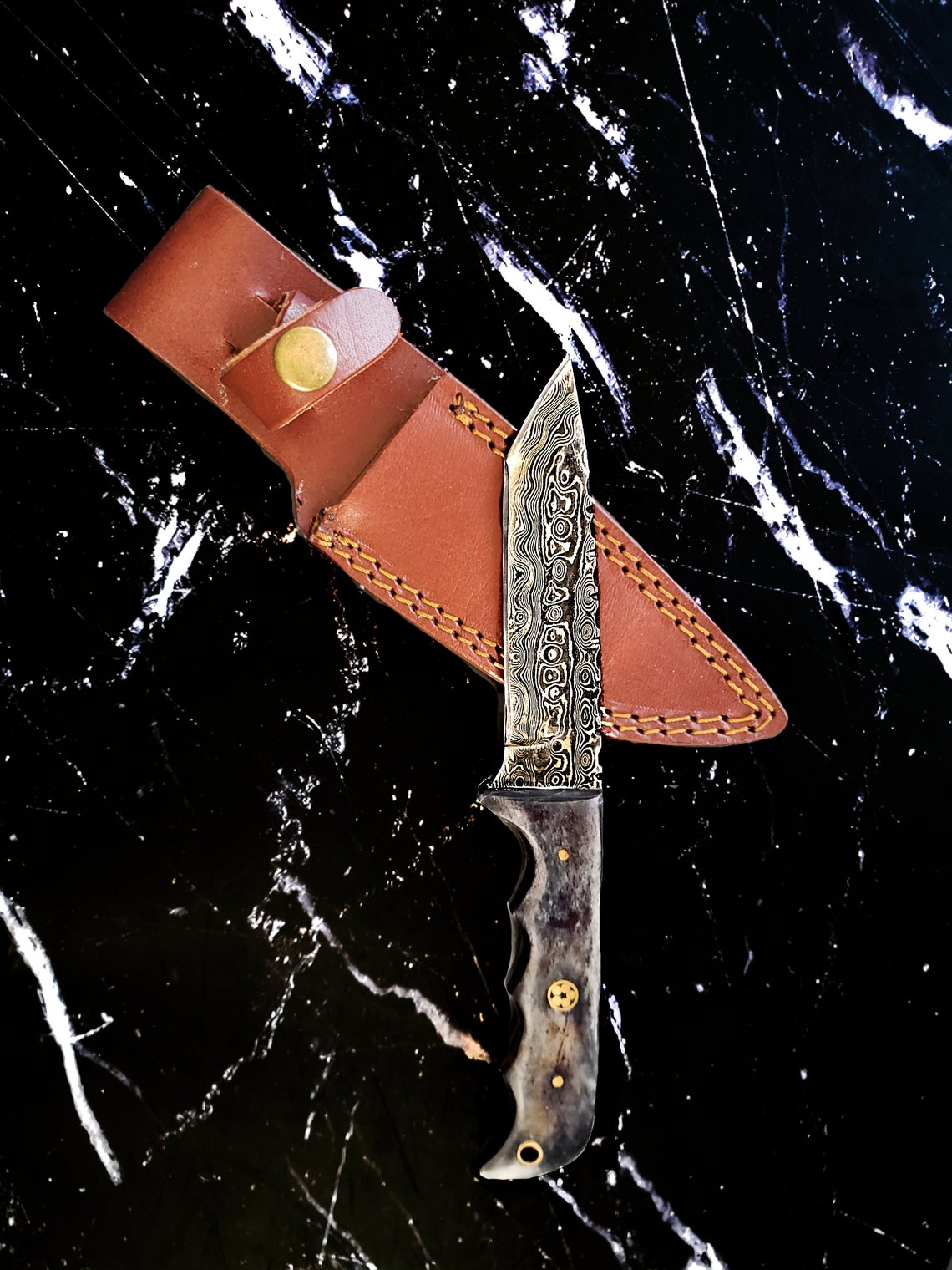 Titan Cavalry - Damascus steel/ Tanto point/ EDC / Tactical blade TD-010-B