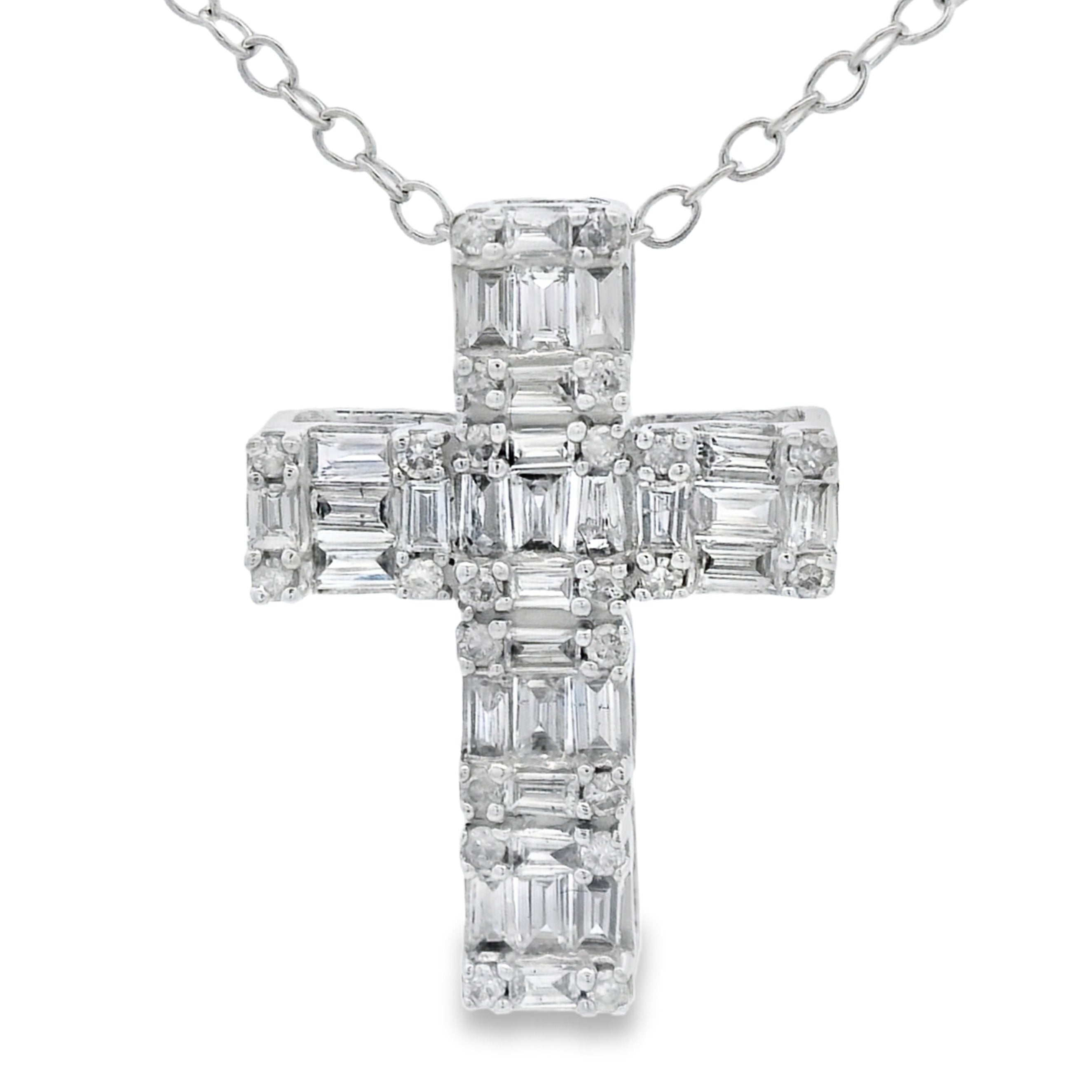 .50ct Diamond Cross Religious Pendant 10KT White Gold