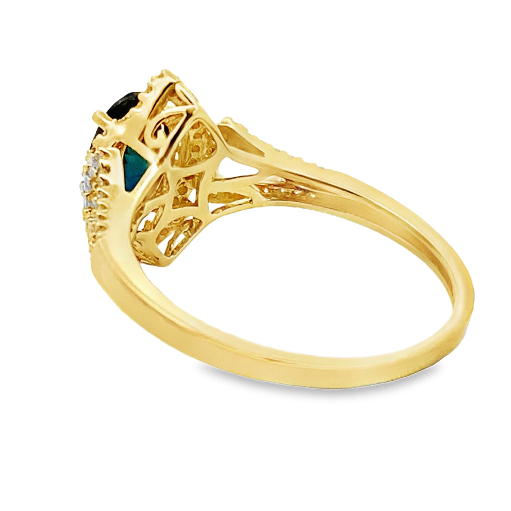 Natural 1.13ct Sapphire Diamond Ring 14KT Yellow Gold