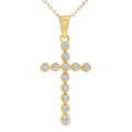 .12ct Diamond Cross Religious Pendant 14KT Yellow Gold
