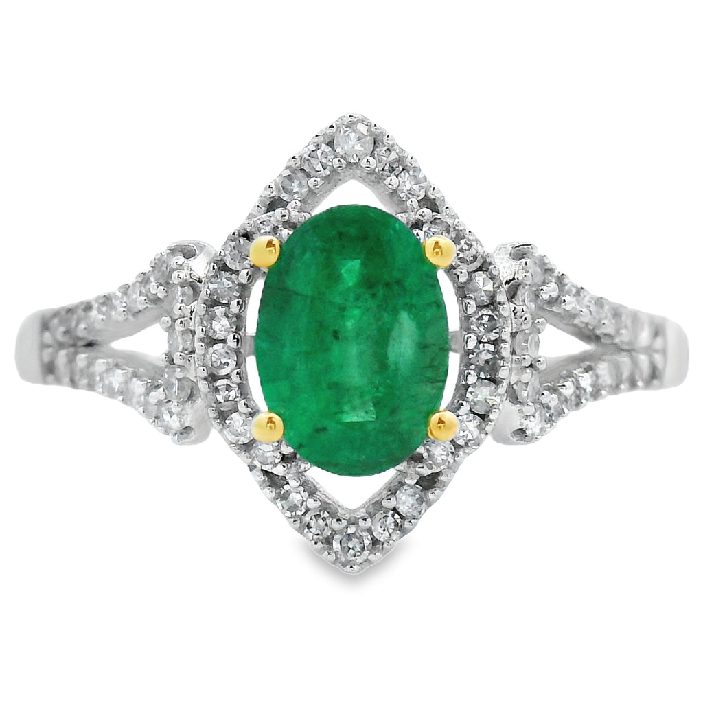 .94ct Emerald Diamond Ring 14KT White Gold