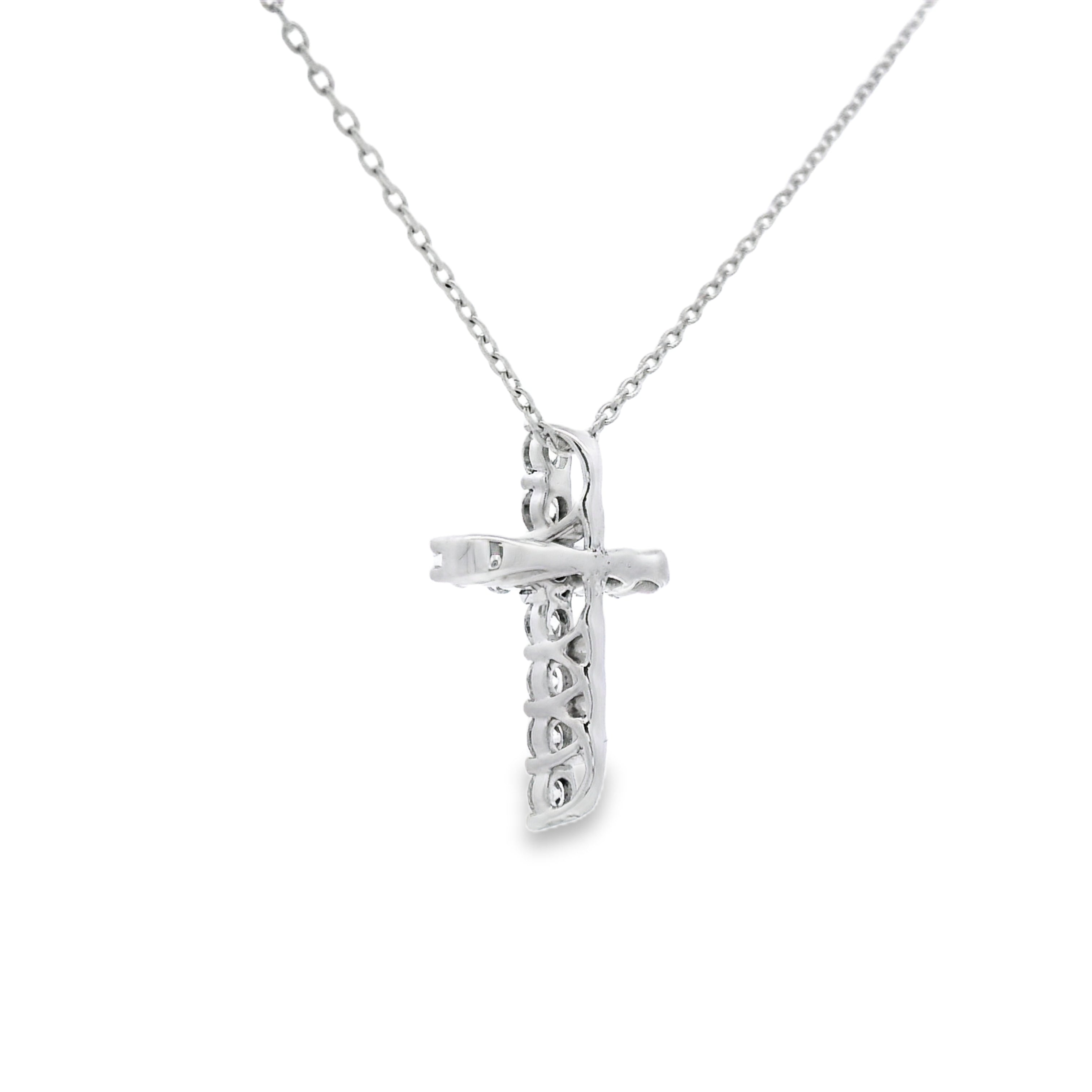 .35ct Diamond Cross Religious Pendant 14KT White Gold