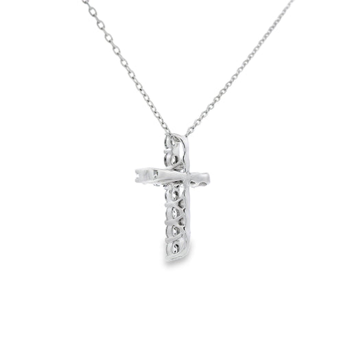 .35ct Diamond Cross Religious Pendant 14KT White Gold