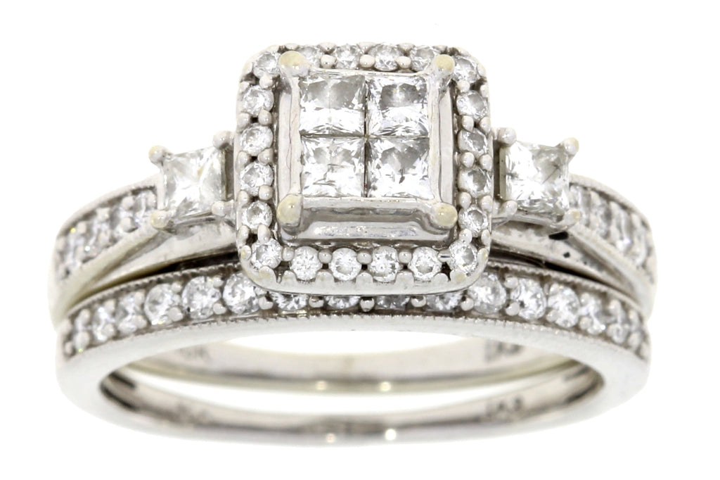 1.00ct Diamond Engagement Ring Set 10KT White Gold