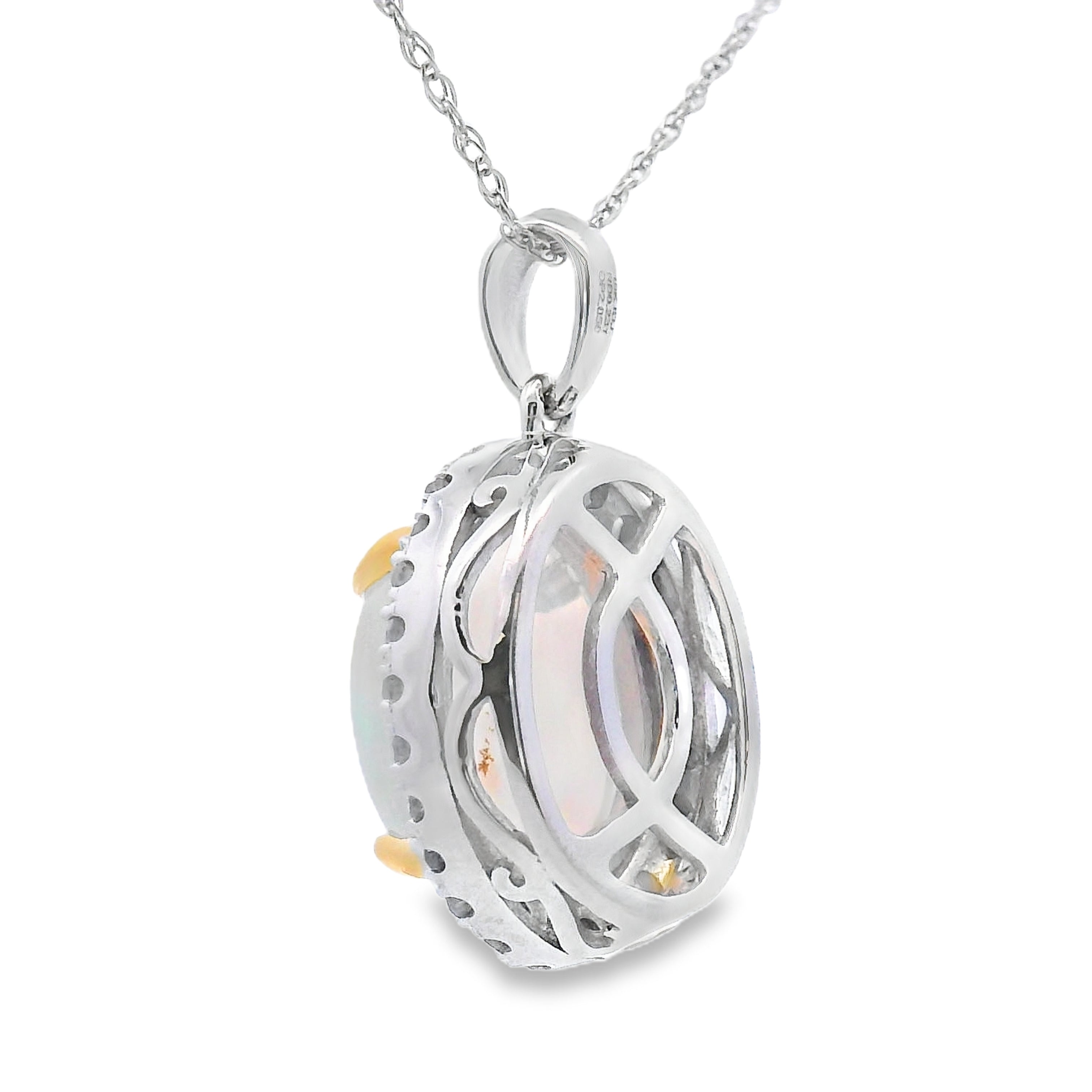2.39ct Opal Diamond Fashion Pendants 10KT White Gold