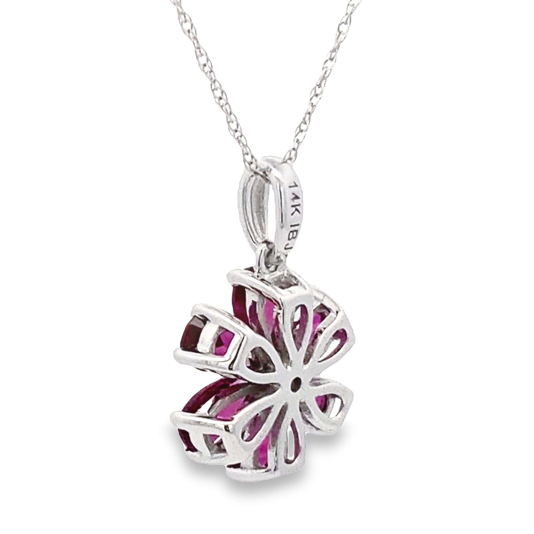 Rhodolite Garnet Fashion Pendants 14KT White Gold