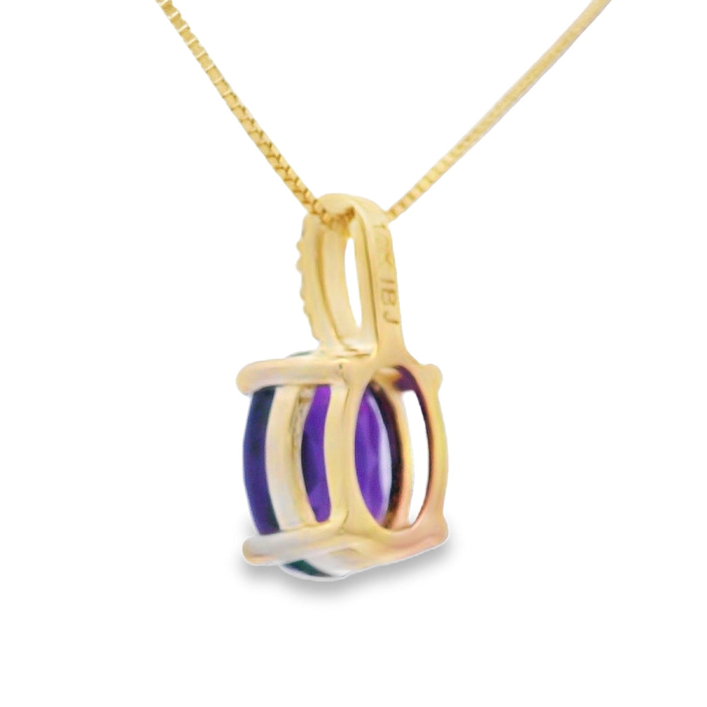Amethyst Diamond Fashion Pendants 10KT Yellow Gold