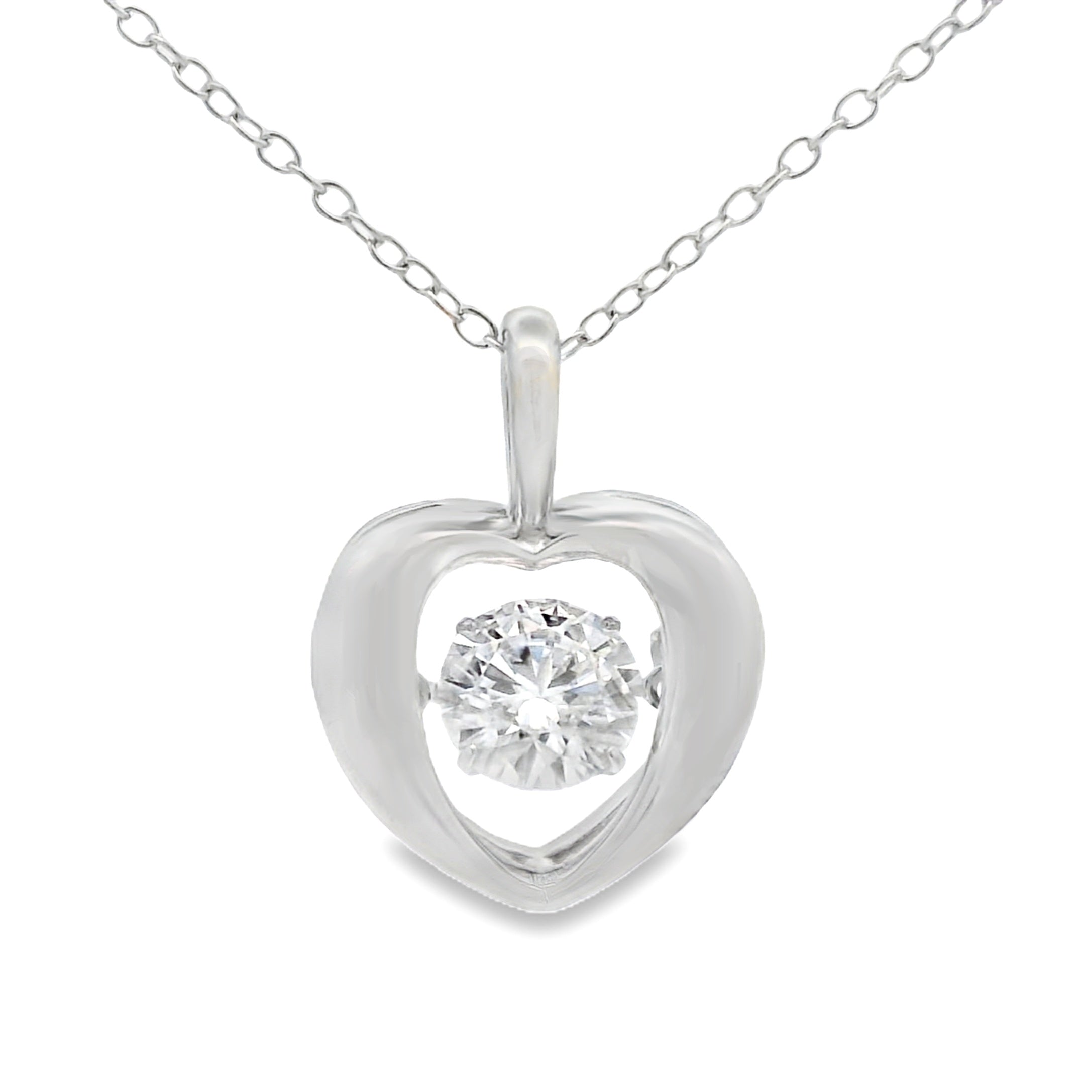 1.00ct Moissanite Heart Love Pendant Sterling Silver