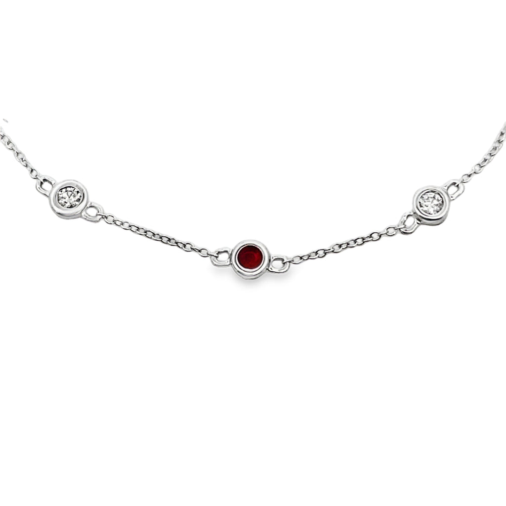 .25ct Ruby Diamond Bracelet 14KT White Gold