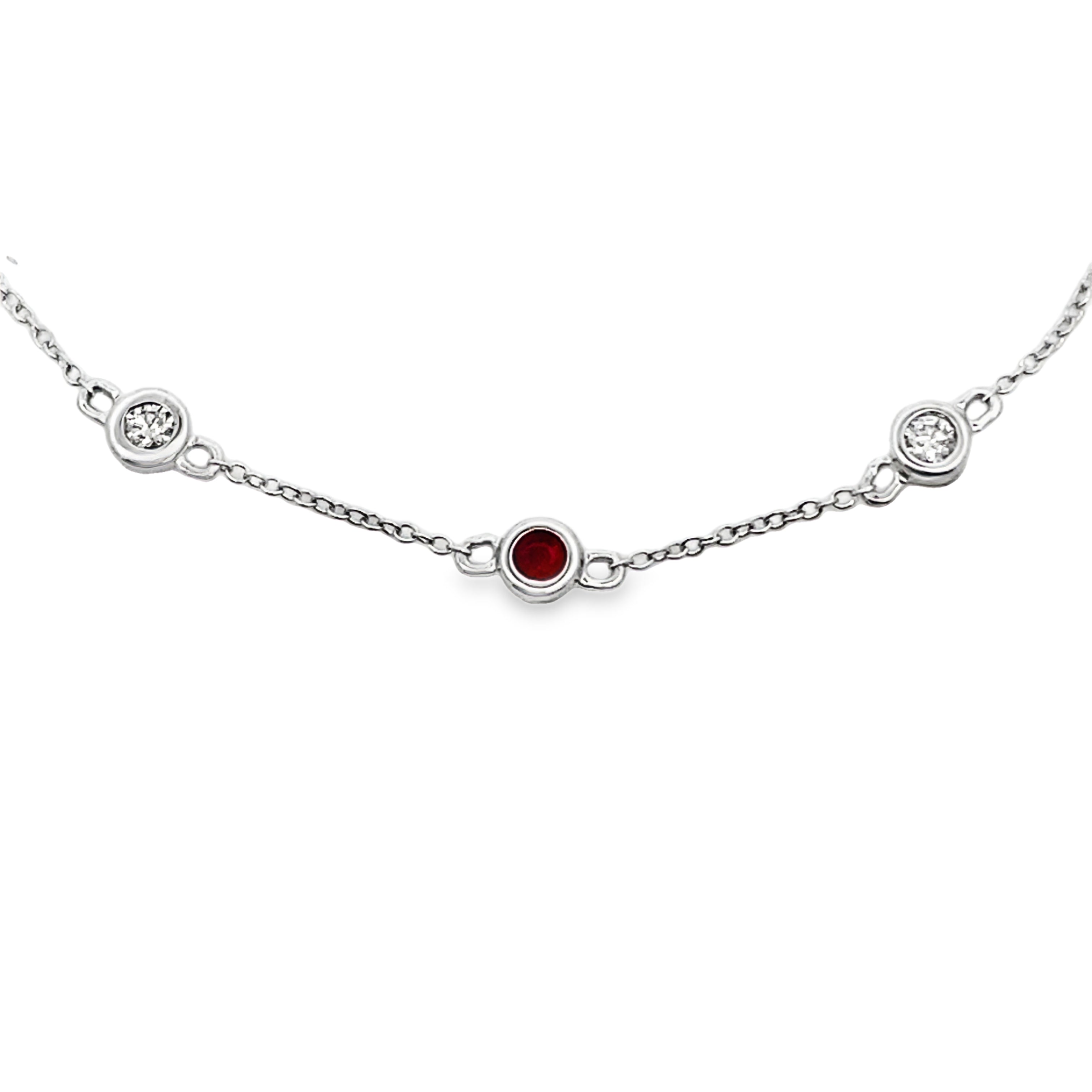 .25ct Ruby Diamond Bracelet 14KT White Gold