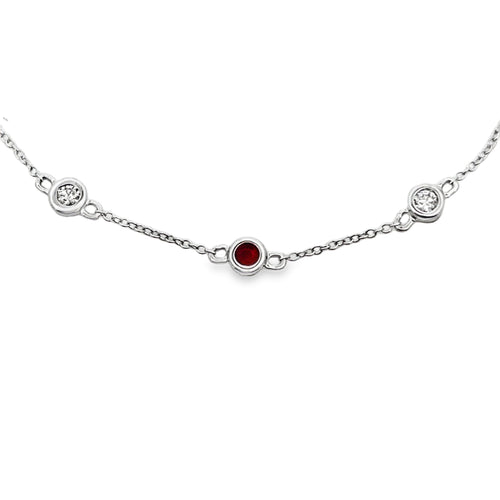 .25ct Ruby Diamond Bracelet 14KT White Gold