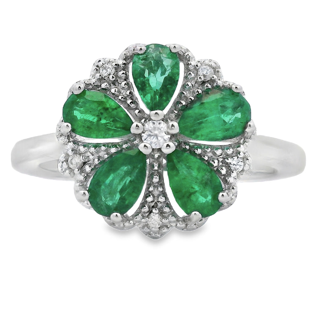 1.03ct Emerald Zircon Ring Sterling Silver