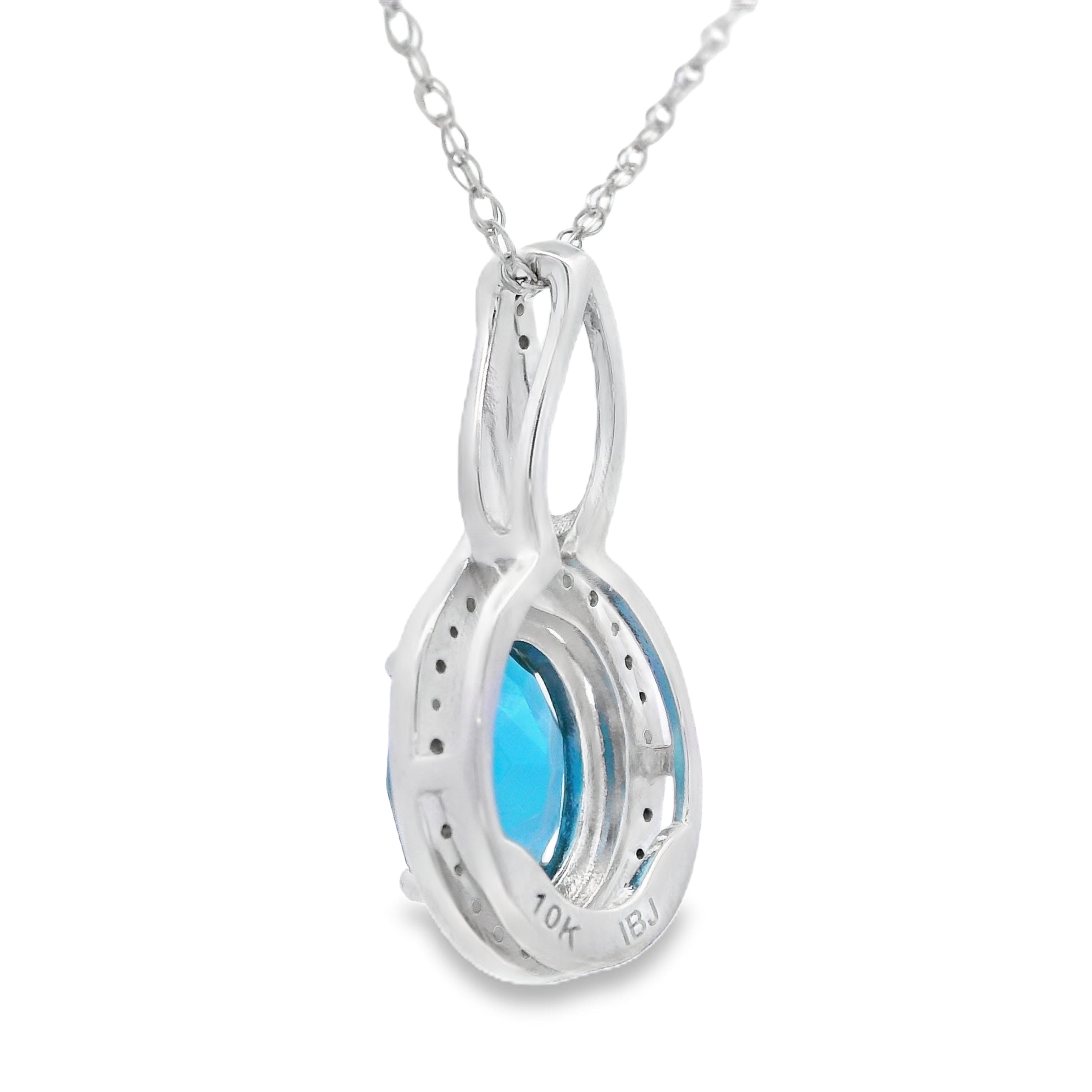 London Blue Topaz Fashion Pendants 10KT White Gold