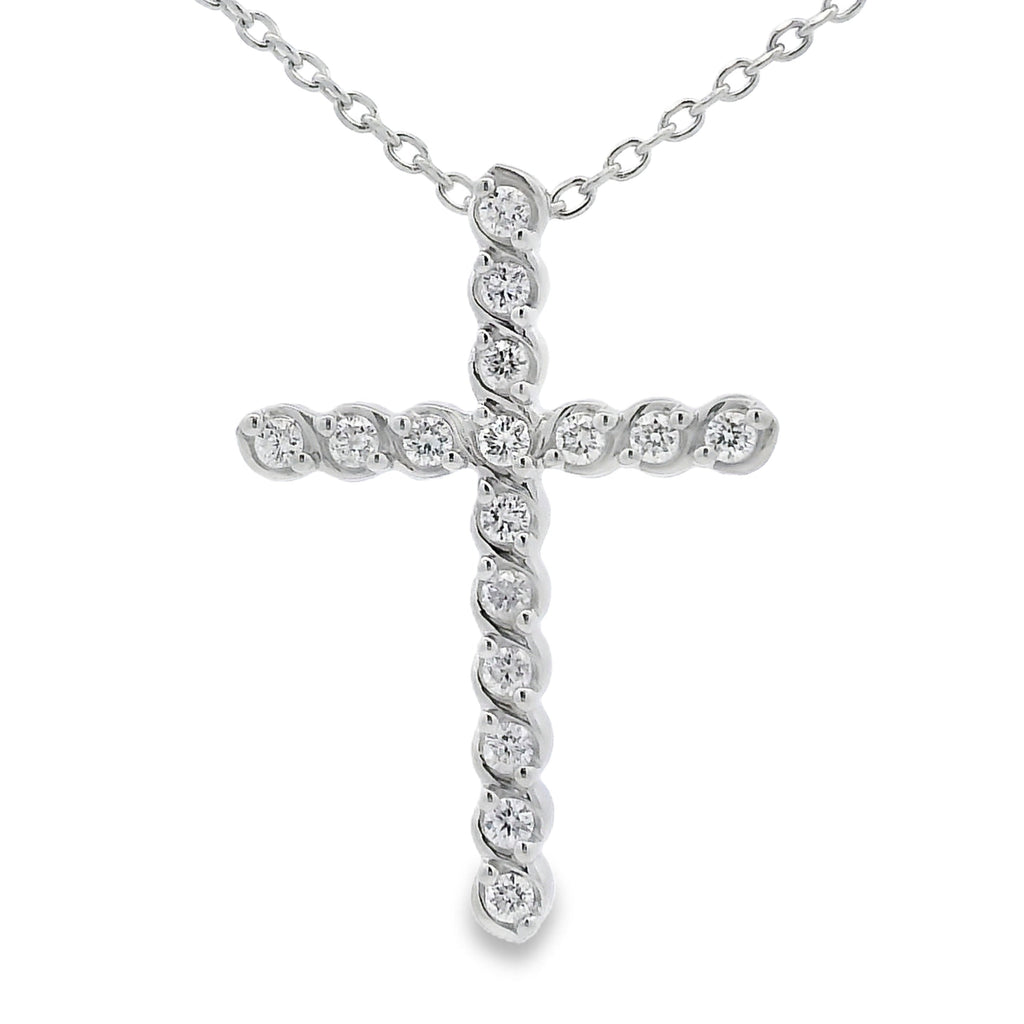 .50ct Cross Religious Pendant Sterling Silver
