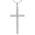 .25ct Diamond Cross Religious Pendant 14KT White Gold