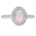 .36ct Opal Diamond Ring 10KT White Gold