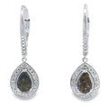 .87ct Quartz Diamond Dangle Earrings 10KT White Gold