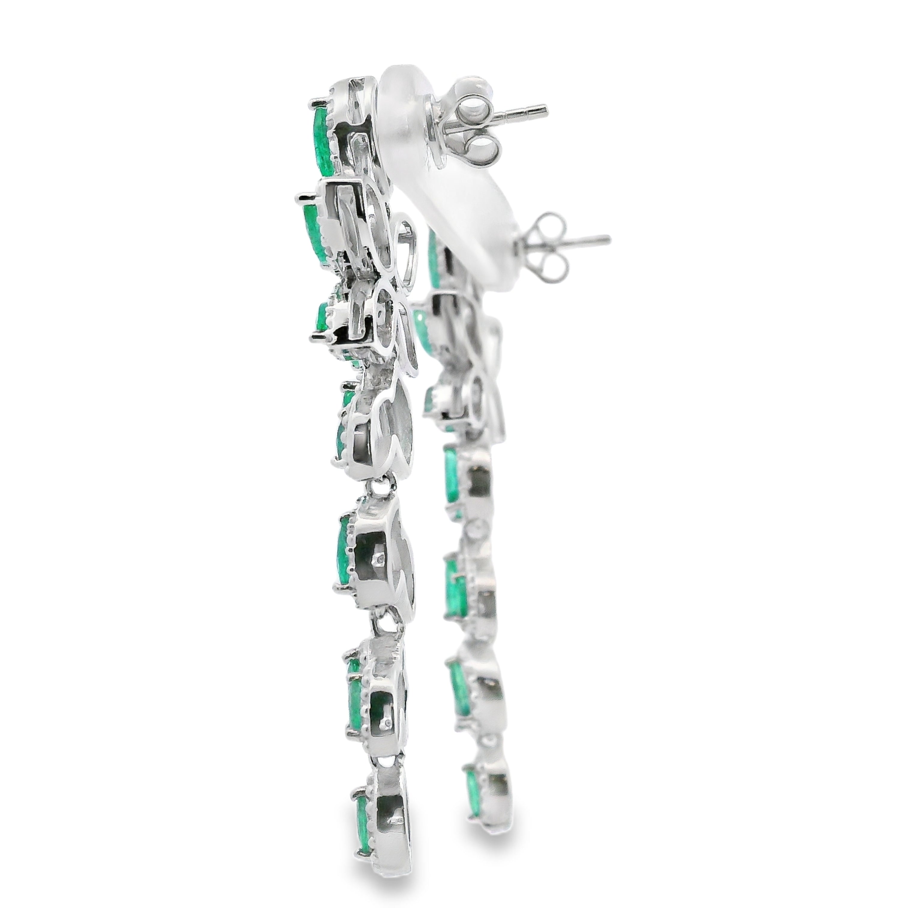 2.02ct Emerald Zircon Dangle Earrings Sterling Silver