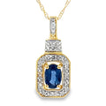 Sapphire Diamond Fashion Pendants 10KT Yellow Gold