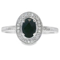 Genuine .55ct Onyx Diamond Ring 10KT White Gold