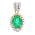 Emerald Diamond Fashion Pendants 14KT Yellow Gold