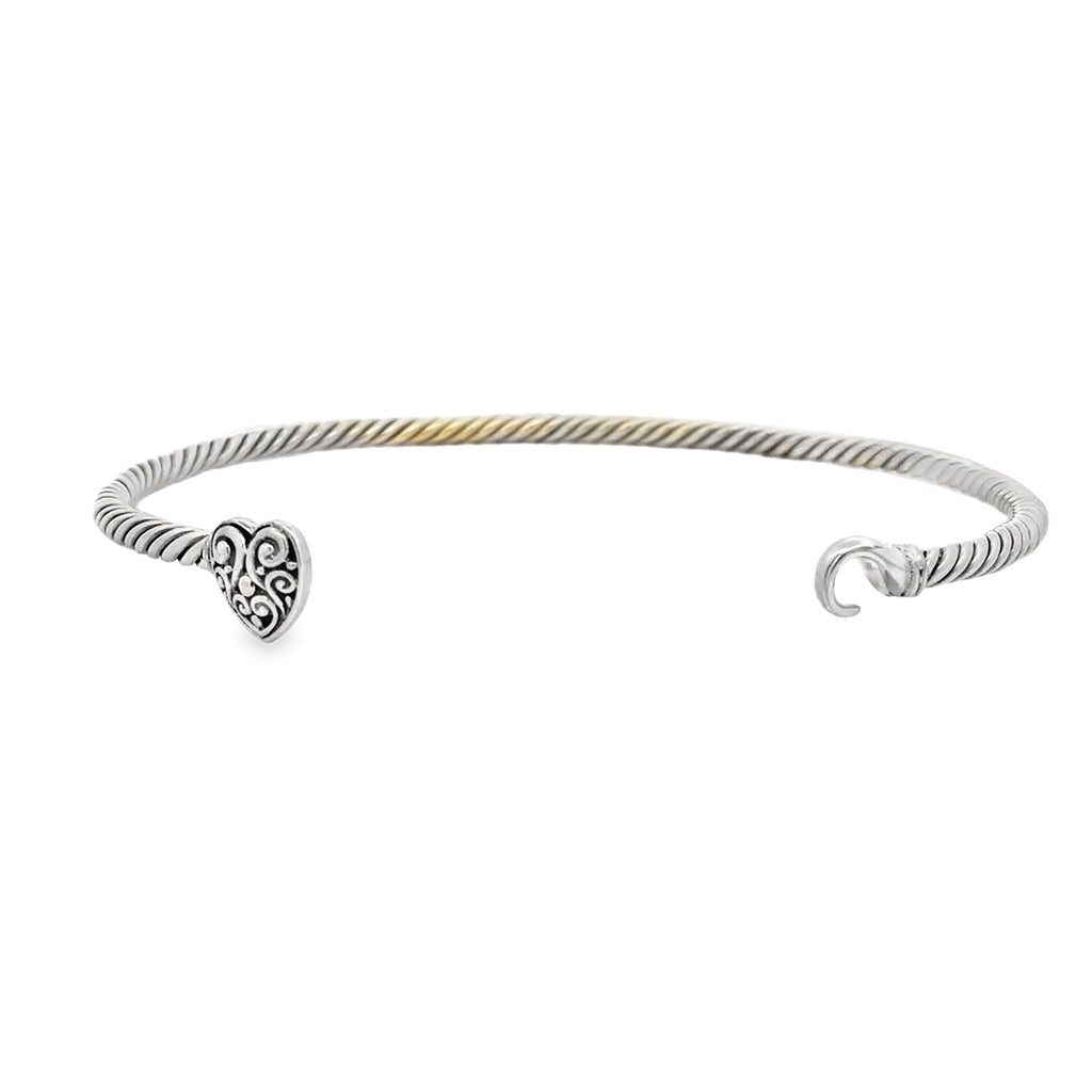 Bangle Bracelet Sterling Silver 18KT Gold