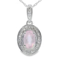 Rose Quartz Diamond Fashion Pendants 10KT White Gold